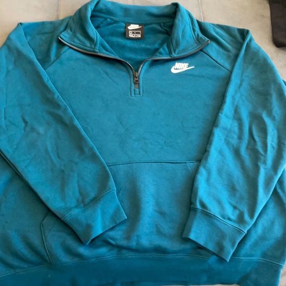 turquoise nike quarter zip